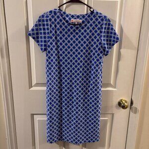 Jude Connally Ella Linked Lattice Print Jude Cloth Short Sleeve Shift Dress ~ XS